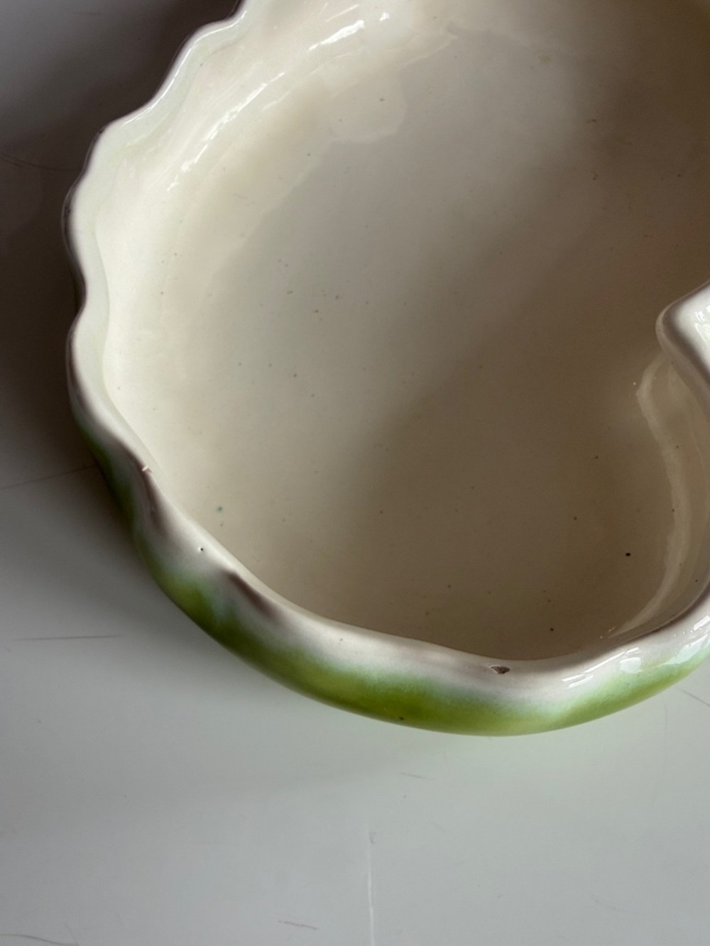 Haeger USA 1946 lotus float vintage chartreuse glazed dish garden planter - Picture 9 of 12